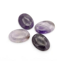 Amethyst Natural Gemstone Cabochons, Oval, Amethyst, 30x22x6~8mm