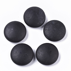 Amethyst Natural Black Stone Beads, No Hole/Undrilled, Flat Round, 45x18mm