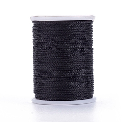 Черный Полиэфирная металлизированная нить, чёрные, 1 мм, около 7.65 ярдов (7 м) / рулон