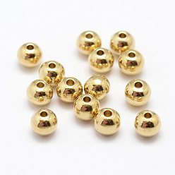 Brut (Non-plaqué) Perles en laiton, sans nickel, ronde, brut (non plaqué), 3x3mm, Trou: 1.2mm