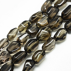 Smoky Quartz Natural Smoky Quartz Beads Strands, Nuggets, 15~22x13~15x10~13mm, Hole: 1.5mm, about 22pcs/strand, 15.7 inch