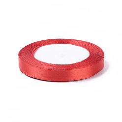 Red Single Face Satin Ribbon, Polyester Ribbon, Christmas Ribbon, Red, 1/2 inch(12mm), about 25yards/roll(22.86m/roll), 250yards/group(228.6m/group), 10rolls/group