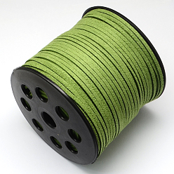 Yellow Green Faux Suede Cord, Faux Suede Lace, Yellow Green, 2.7x1.4mm, about 98.42 yards(90m)/roll