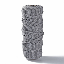 Gray Cotton String Threads, Macrame Cord, Decorative String Threads, for DIY Crafts, Gift Wrapping and Jewelry Making, Gray, 3mm, about 54.68 yards(50m)/roll