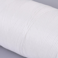 Белый Вощеный шнур полиэстера, микро шнур макраме, вощеная швейная нить, плоский, белые, 0.8 мм, около 284.33 ярдов (260 м) / рулон