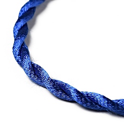 Blue Nylon Rattail Satin Cord Bracelet Making, Blue, 190x3mm