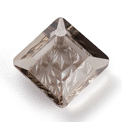 Satin Embossed Glass Rhinestone Pendants, Abnormity Embossed Style, Rhombus, Faceted, Satin, 13x13x5mm, Hole: 1.2mm, Diagonal Length: 13mm, Side Length: 10mm