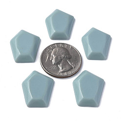 Aqua Opaque Acrylic Cabochons, Pentagon, Aqua, 23.5x18x4mm, about 450pcs/500g