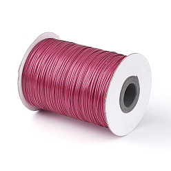 Medium Violet Red Korean Waxed Polyester Cord, Medium Violet Red, 1mm, about 85yards/roll