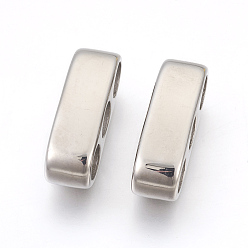 Stainless Steel Color 304 Stainless Steel Shackles Clasps Finding, Curved Rectangle, Stainless Steel Color, 22.5x7x8mm, Hole: 4mm