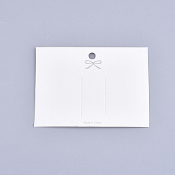 Кремово-белый Дисплей картона карточки зажим волос, прямоугольные, кремово-белые, 7x9.6 см