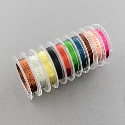 Mixed Color DIY Jewelry Findings Beading Wire Round Copper Craft Wire, Mixed Color, 0.3mm, about 32.8 Feet(10m)/roll