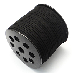 Black Faux Suede Cord, Faux Suede Lace, Black, 2.7x1.4mm, about 98.42 yards(90m)/roll