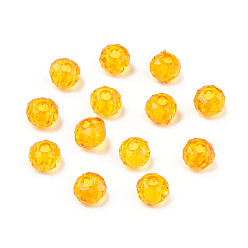 Orange Perles acryliques transparentes, facette, rondelle, orange, 4x3.5mm, Trou: 1.5mm, environ14000 pcs / 500 g