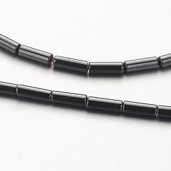Original Color Non-magnetic Synthetic Hematite Bead Strands, Tube, Original Color, 4x1mm, Hole: 0.5mm, about 97pcs/strand, 15.7 inch