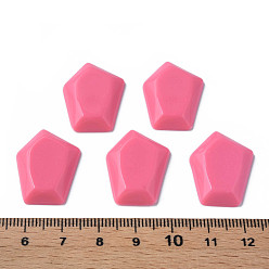 Deep Pink Opaque Acrylic Cabochons, Pentagon, Deep Pink, 23.5x18x4mm, about 450pcs/500g