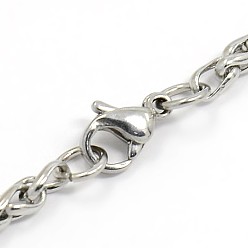 Stainless Steel Color 304 Stainless Steel Wheat Chain Bracelet Making, Stainless Steel Color, 7-7/8 inch(200mm), 3mm