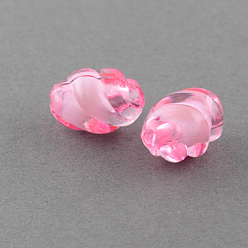 Couleur Mélangete Perles acryliques transparentes, Perle en bourrelet, torsion ovale  , couleur mixte, 16x11mm, trou: 2 mm, environ 570 pcs / 500 g