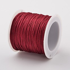 Dark Red Nylon Thread Cord, DIY Material for Jewelry Making, Dark Red, 0.8mm, about 38.27 yards(35m)/roll
