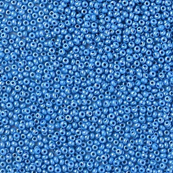 Стально-синий 11/0 чешский непрозрачный стеклянный бисер, lustered, круглые, стальной синий, 2.2x1.5 мм, отверстие : 0.7 мм, о 500 г / мешок