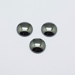 Dark Gray Non-Magnetic Synthetic Hematite Cabochons, Half Round/Dome, Gray, Dark Gray, 6x2.2mm