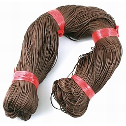 Sienna Round Waxed Polyester Cord, Taiwan Waxed Cord, Twisted Cord, Sienna, 1mm, about 415.57 yards(380m)/bundle