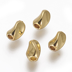 Golden Brass Beads, Twist, Golden, 5x3x3mm, Hole: 1.2mm