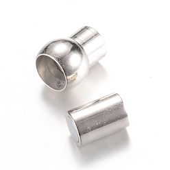 Platinum Brass Magnetic Clasps with Glue-in Ends, Lantern, Platinum, 17x10mm, Half Hole: about 6mm
