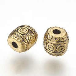 Antique Golden Tibetan Style Alloy Beads, Lead Free & Cadmium Free, Barrel, Antique Golden, 6x6mm, Hole: 1.6mm
