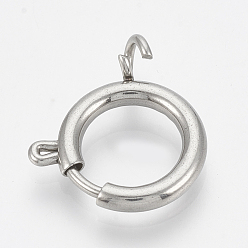 Stainless Steel Color 304 Stainless Steel Spring Ring Clasps, Ring, Stainless Steel Color, 9x6x1.5mm, Hole: 1.8mm