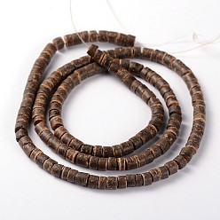 Camel Natural Coconut Column Bead Strands, Camel, 5.5x3~5.5mm, Hole: 1mm, about 148pcs/strand, 22.4 inch
