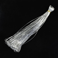 Серебро PU кожаный шнур, Шнур из искусственной кожи, плоский, серебряные, 2x1 мм, около 103.89 ярдов (95 м) / пачка