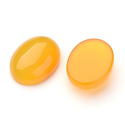 Gold Grade A Natural Yellow Agate Oval Cabochons, Dyed, Gold, 20x15x7.5mm