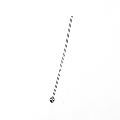 Stainless Steel Color 304 Stainless Steel Ball Head Pins, Stainless Steel Color, 35mm, Pin: 0.7mm, 21 Gauge, Head: 2mm