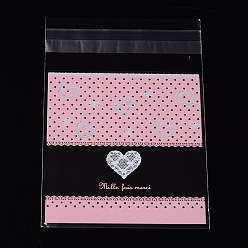 Бледно-Розовый Прямоугольник ОПП целлофановые мешки, розовый жемчуг, 14x9.9 см, односторонняя толщина: 0.035 мм, внутренняя мера: 11x9.9 см, около 95~100 шт / упаковка