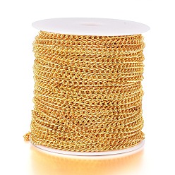 Золотой Железные витые цепочки обуздать цепи, несварные, золотые, 5.5x3.5x1 мм, около 164.04 футов (50 м) / рулон