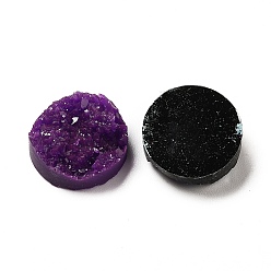 Mixed Color Druzy Resin Cabochons, Flat Round, Mixed Color, 12x5mm