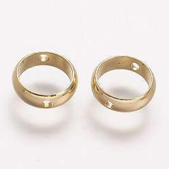 Golden Rack Plating Brass Bead Frames, Long-Lasting Plated, Ring, Golden, 8x2.5mm, Hole: 1mm