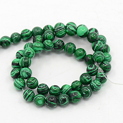 Malachite Synthetic Malachite Beads Strands, Dyed, Round, Dyed, 4mm, Hole: 1mm, about 96pcs/strand, 15.1 inch