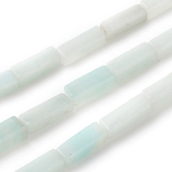 Flower Amazonite Natural Flower Amazonite Beads Strands, Cuboid, 13~14x4~4.5x4~4.5mm, Hole: 1.2mm, about 30pcs/strand, 16.5 inch(42cm)