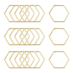 Light Gold Anneaux connecteurs en laiton, hexagone, or et de lumière, 20x22.5x1mm, environ 1000 pcs / sachet 