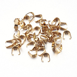 Golden 304 Stainless Steel Snap on Bails, Golden, 6.5x3mm, Hole: 4x3mm, Pin: 0.4mm