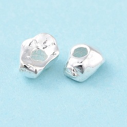 Silver 925 Sterling Silver Beads, Nuggets, Silver, 4x3x2mm, Hole: 1.2mm, about 87Pcs/10g