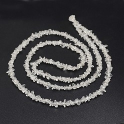 Quartz Crystal Chips Natural Quartz Crystal Beads Strands, Rock Crystal Beads, 3~8x3~12x3~5mm, Hole: 1mm, about 32 inch