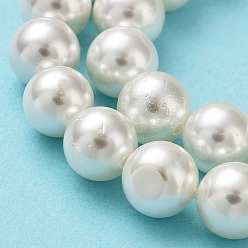 Floral White Shell Pearl Bead Strands, Loose Beads for Jewelry Making, Grade A, Round, Floral White, 8mm, Hole: 1mm, about 47pcs/strand, 15.5 inch