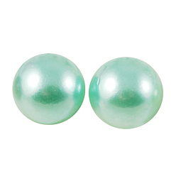 Pale Turquoise ABS Plastic Imitation Pearl Cabochons, Half Round, Pale Turquoise, 8x4mm
