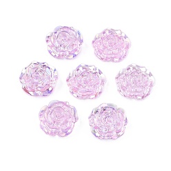 Бледно-Розовый Прозрачные кабошоны из абс-пластика, цветок, розовый жемчуг, 19.5x7.5 мм