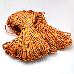 Оранжевый 7 внутренние сердечники веревки из полиэстера и спандекса, для изготовления веревочных браслетов, оранжевые, 4 мм, около 109.36 ярдов (100 м) / пачка, 420~500 г / пачка