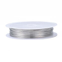 Серебро Круглая медная проволока для ювелирных изделий, серебряный цвет гальваническим, 24 датчик, 0.5 мм, около 26.24 футов (8 м) / рулон, 10 рулонов / группы
