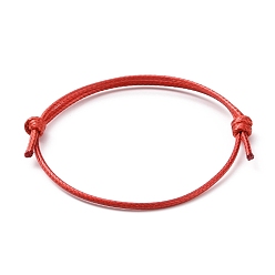 Rouge Foncé Bracelet en fils de polyester ciré coréen faire, rouge foncé, diamètre réglable: 40~70 mm